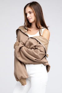 Stitch Detailed Elastic Hem Hoodie - Happily Ever Atchison Shop Co.