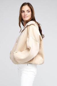 Stitch Detailed Elastic Hem Hoodie - Happily Ever Atchison Shop Co.