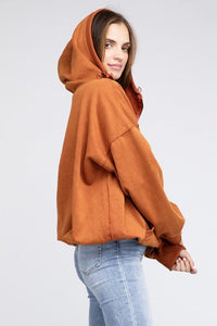 Stitch Detailed Elastic Hem Hoodie - Happily Ever Atchison Shop Co.