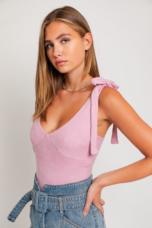 Strap Tie Bodysuit - Happily Ever Atchison Shop Co.