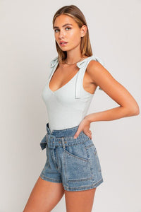 Strap Tie Bodysuit - Happily Ever Atchison Shop Co.