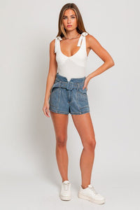 Strap Tie Bodysuit - Happily Ever Atchison Shop Co.