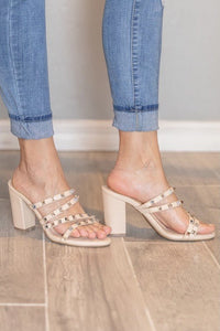 Strappy Block Heel with Studs - Happily Ever Atchison Shop Co.