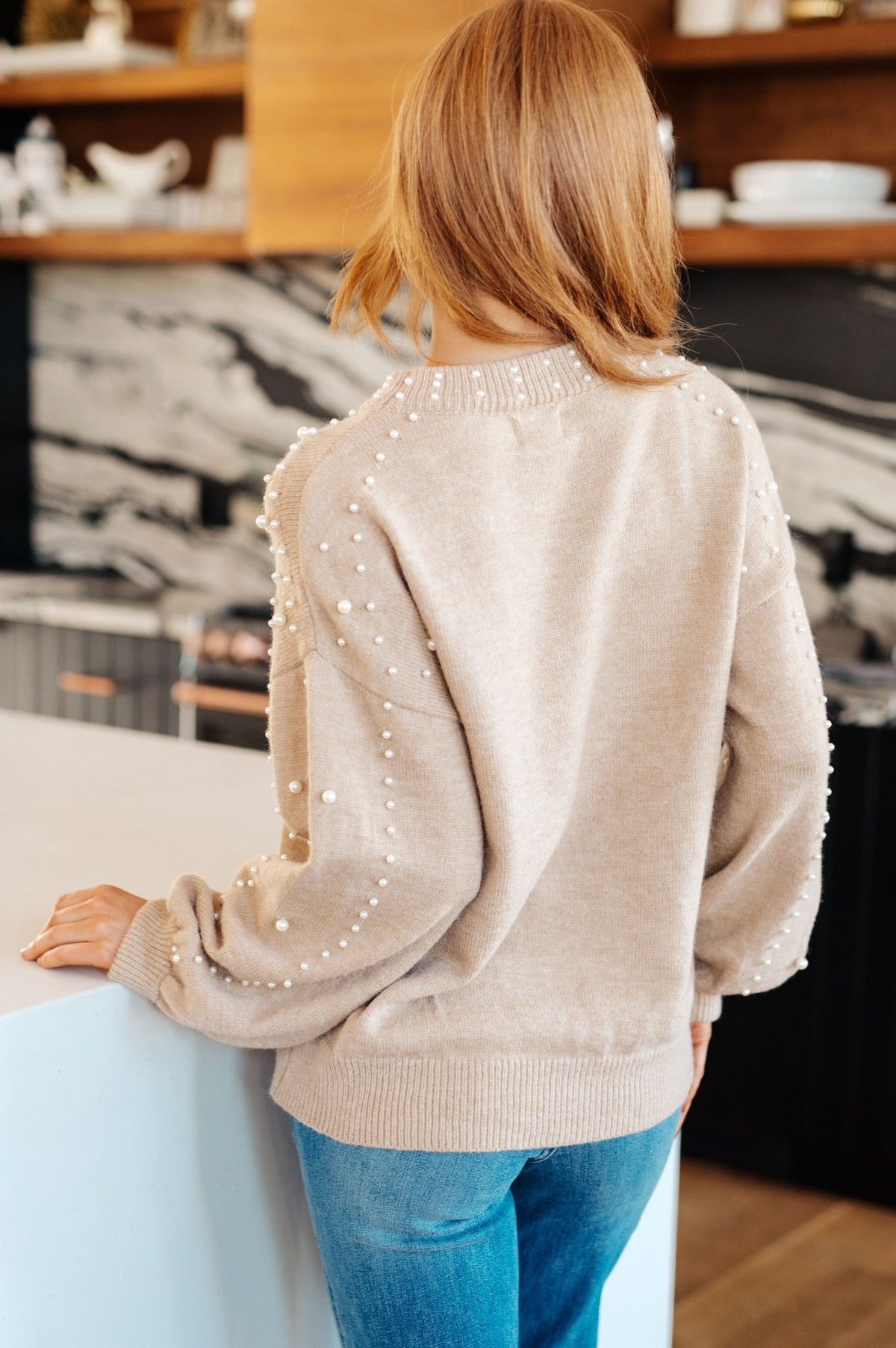 String Me Along Pearl Accent Sweater - Happily Ever Atchison Shop Co.