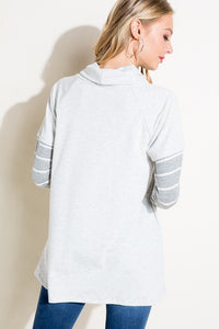 STRIPE MIXED TURTLE NECK TOP - Happily Ever Atchison Shop Co.