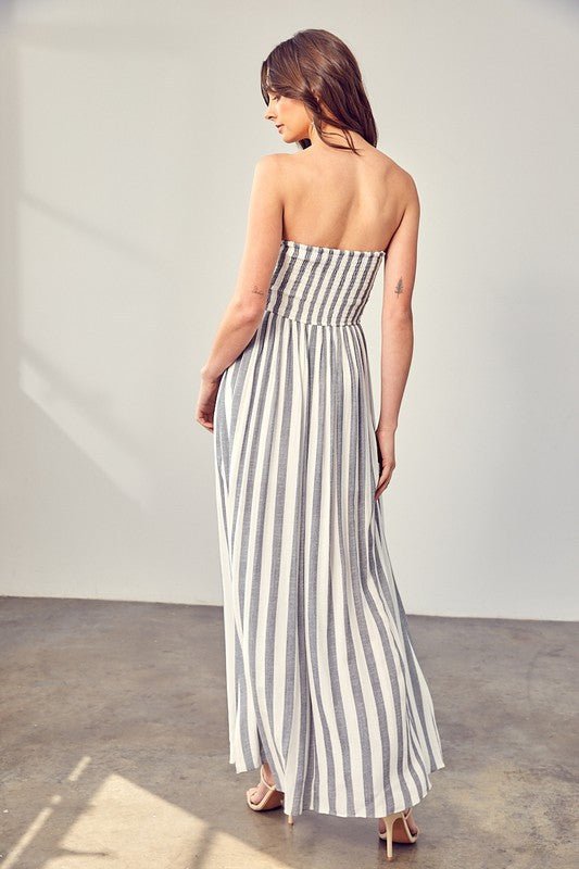 Stripe Print Tube Maxi Dress - Happily Ever Atchison Shop Co.