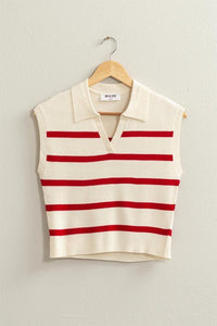 Striped Polo Vest - Happily Ever Atchison Shop Co.