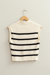 Striped Polo Vest - Happily Ever Atchison Shop Co.