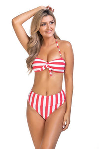 Stripped bandeau bikini set - Happily Ever Atchison Shop Co.