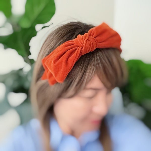 Structured Velvet Bow Headband - Happily Ever Atchison Shop Co.