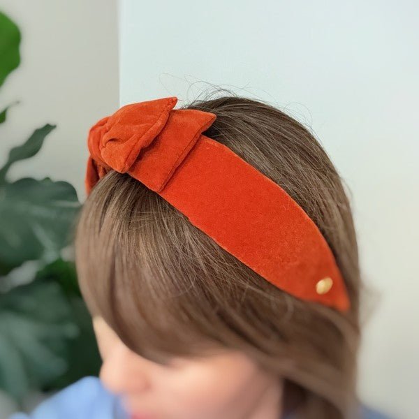 Structured Velvet Bow Headband - Happily Ever Atchison Shop Co.