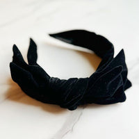 Structured Velvet Bow Headband - Happily Ever Atchison Shop Co.