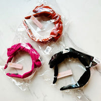 Structured Velvet Bow Headband - Happily Ever Atchison Shop Co.