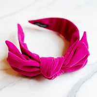 Structured Velvet Bow Headband - Happily Ever Atchison Shop Co.