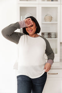 Suave Stripes Raglan Top - Happily Ever Atchison Shop Co.