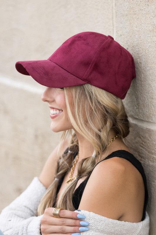 Suede Boyfriend Ball Cap Hat - Happily Ever Atchison Shop Co.