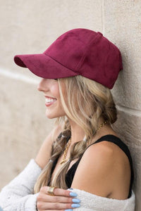 Suede Boyfriend Ball Cap Hat - Happily Ever Atchison Shop Co.