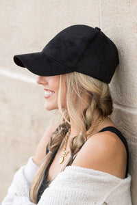 Suede Boyfriend Ball Cap Hat - Happily Ever Atchison Shop Co.