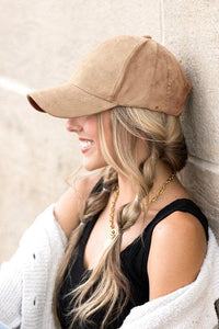 Suede Boyfriend Ball Cap Hat - Happily Ever Atchison Shop Co.