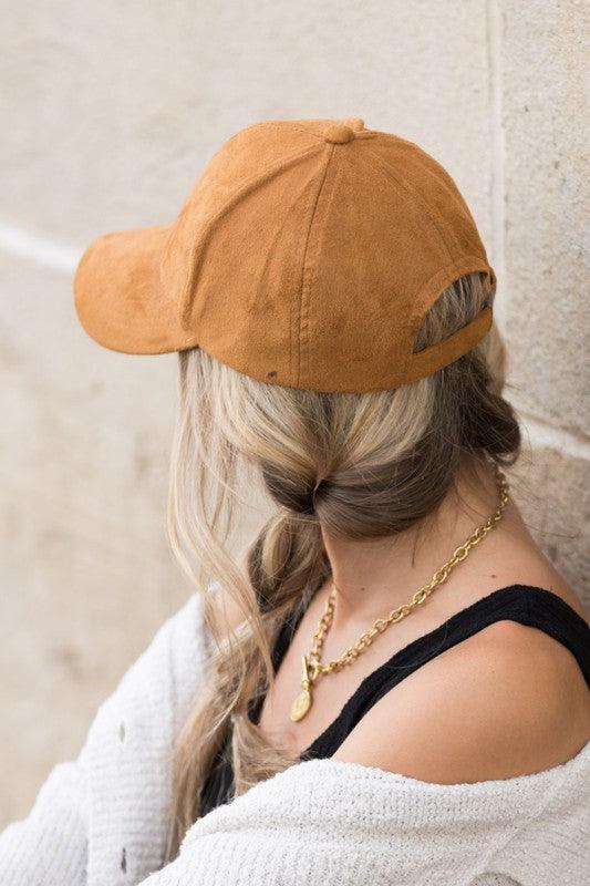 Suede Boyfriend Ball Cap Hat - Happily Ever Atchison Shop Co.