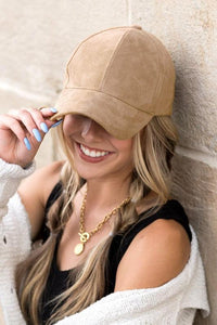 Suede Boyfriend Ball Cap Hat - Happily Ever Atchison Shop Co.