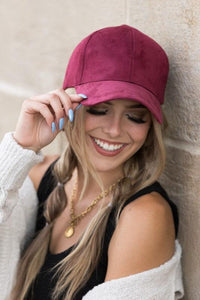 Suede Boyfriend Ball Cap Hat - Happily Ever Atchison Shop Co.