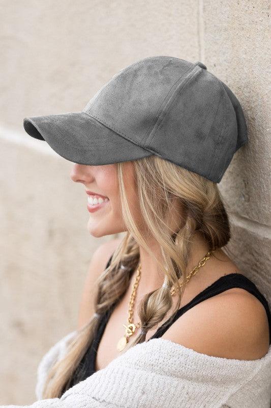 Suede Boyfriend Ball Cap Hat - Happily Ever Atchison Shop Co.