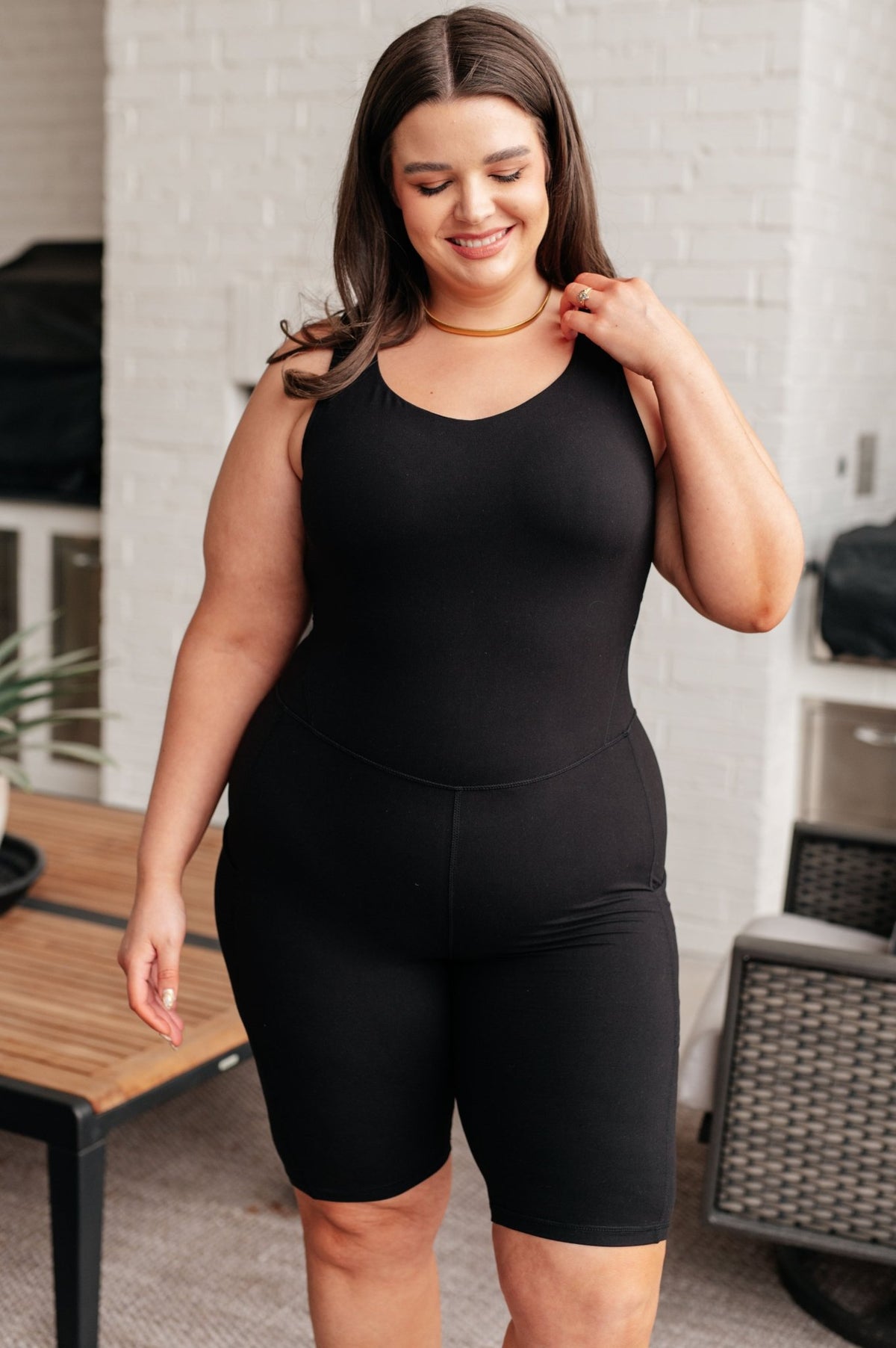 Sun Salutations Body Suit in Black - Happily Ever Atchison Shop Co.