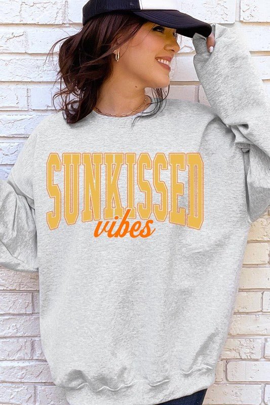 Sunkissed Vibes Graphic Fleece Sweatshirts - Happily Ever Atchison Shop Co.