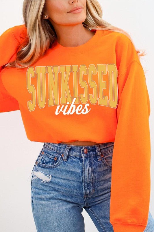 Sunkissed Vibes Graphic Fleece Sweatshirts - Happily Ever Atchison Shop Co.