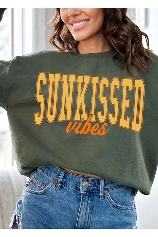Sunkissed Vibes Graphic Fleece Sweatshirts - Happily Ever Atchison Shop Co.