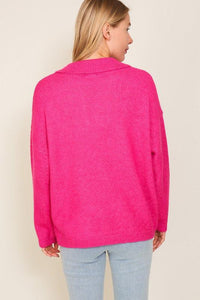 Sweater Top with V - Shape Criss Cross Tie Neck - Happily Ever Atchison Shop Co.