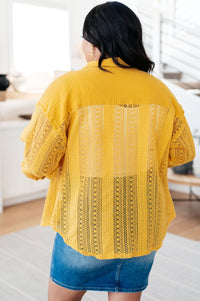 Sweeter Than Nectar Lace Button Down in Honey - Happily Ever Atchison Shop Co.