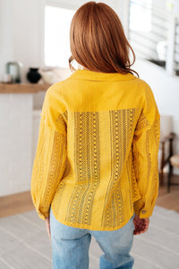 Sweeter Than Nectar Lace Button Down in Honey - Happily Ever Atchison Shop Co.