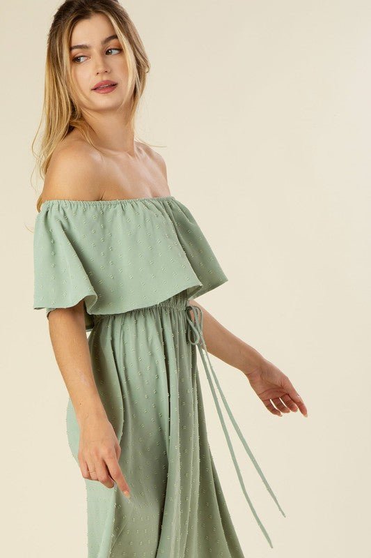 Swiss Dot Off - Shoulder Dress - Happily Ever Atchison Shop Co.