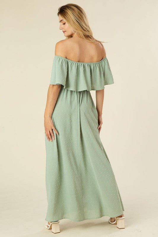 Swiss Dot Off - Shoulder Dress - Happily Ever Atchison Shop Co.