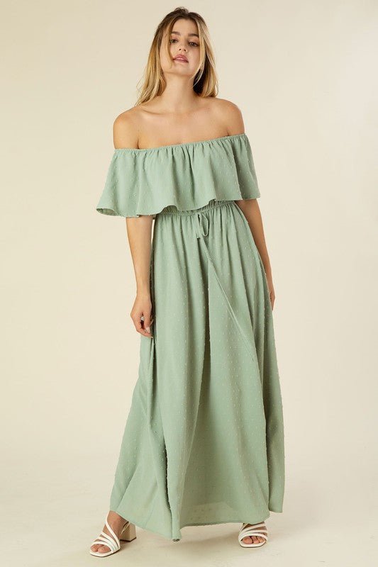 Swiss Dot Off - Shoulder Dress - Happily Ever Atchison Shop Co.