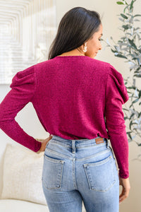 Take Me Out Faux Wrap Bodysuit In Magenta - Happily Ever Atchison Shop Co.