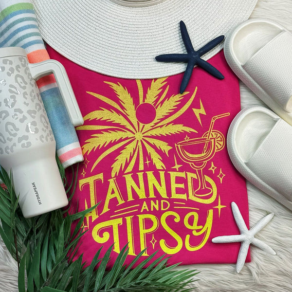 Tanned and Tipsy GRAPHIC TEE - Happily Ever Atchison Shop Co.