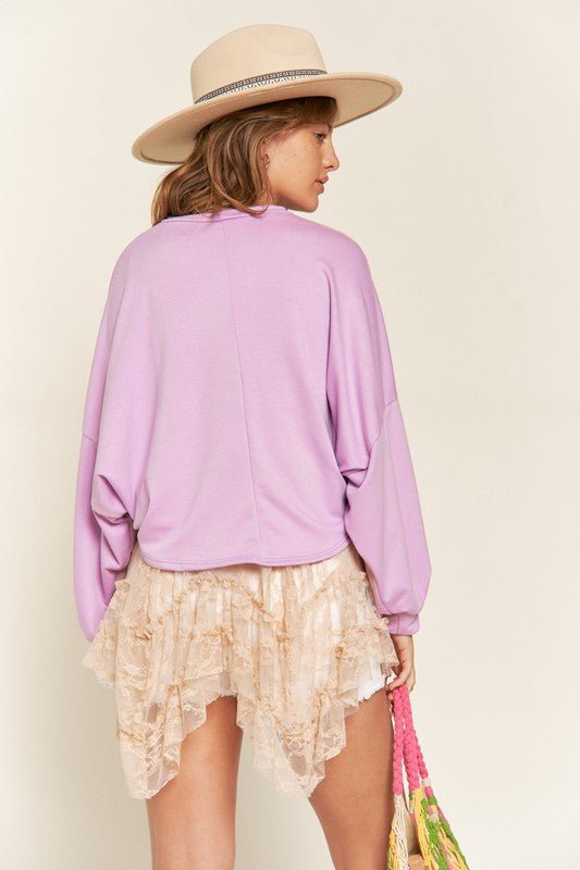 TERRY BATWING SLEEVE TOP - Happily Ever Atchison Shop Co.