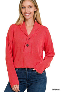 Textured Line Elastic Waist Pullover Top - Happily Ever Atchison Shop Co.