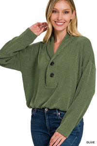 Textured Line Elastic Waist Pullover Top - Happily Ever Atchison Shop Co.