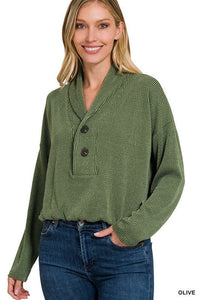 Textured Line Elastic Waist Pullover Top - Happily Ever Atchison Shop Co.