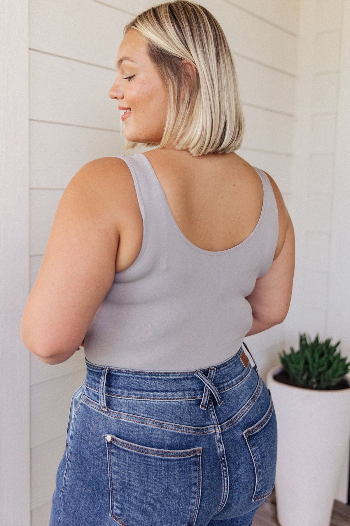 The Basics Bodysuit in Grey - Happily Ever Atchison Shop Co.