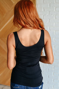 The Basics Reversible Longline Tank in Black - Happily Ever Atchison Shop Co.