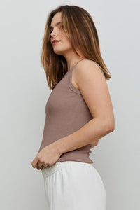THE BLANK LAB Round Neck Ribbed Cropped Tank - Happily Ever Atchison Shop Co.