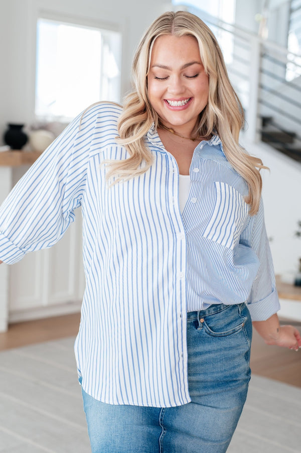 This or That Striped Button Down - Happily Ever Atchison Shop Co.