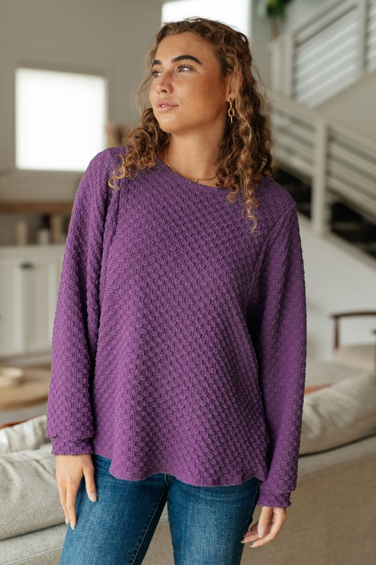 Thought It Over Textured Pullover - Happily Ever Atchison Shop Co.