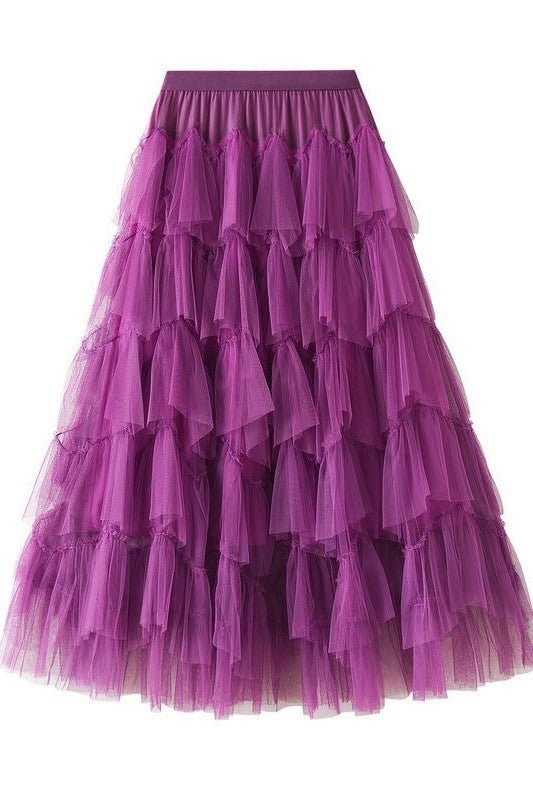 Tiered chiffon midi skirt - Happily Ever Atchison Shop Co.