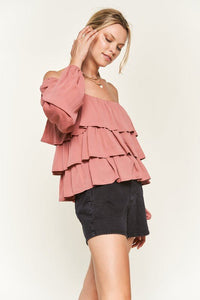 Tiered flounce designed Blouse - Happily Ever Atchison Shop Co.